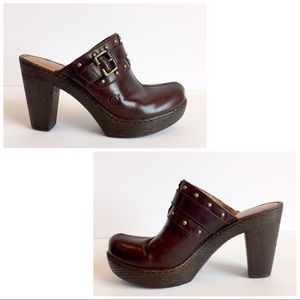 BORN Liana brown leather clog, Size 8